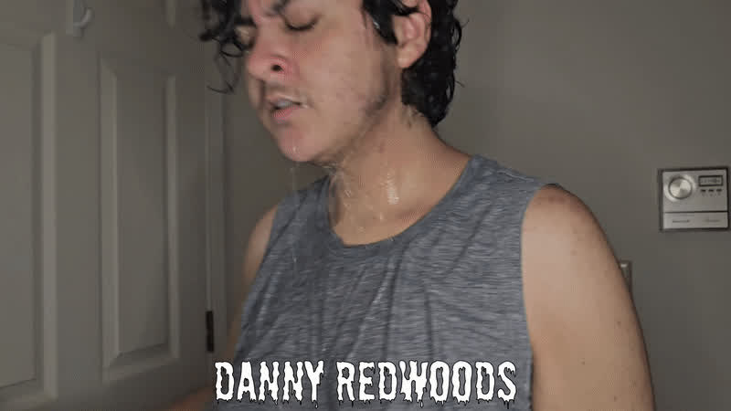 brunette curly hair custom dripping ftm long hair moaning sweaty sex tank top trans