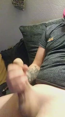 big dick cock cum cumshot handjob jerk off masturbating nsfw solo gif