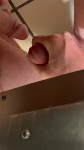 Jerking stranger understall until he blows his load on my cock