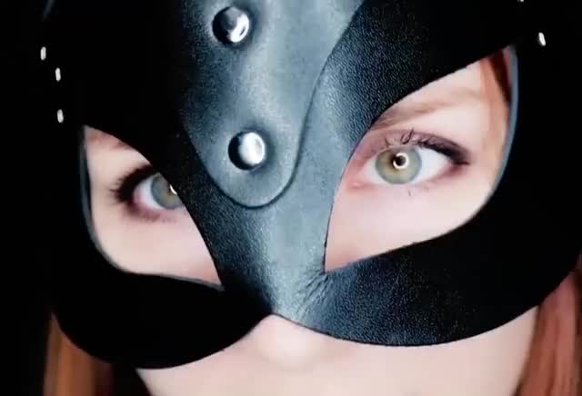 Masked blowjob and facial