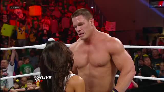 John Cena And AJ Lee Kiss