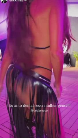 brazilian bubble butt celebrity dancing milf tanned thong gif