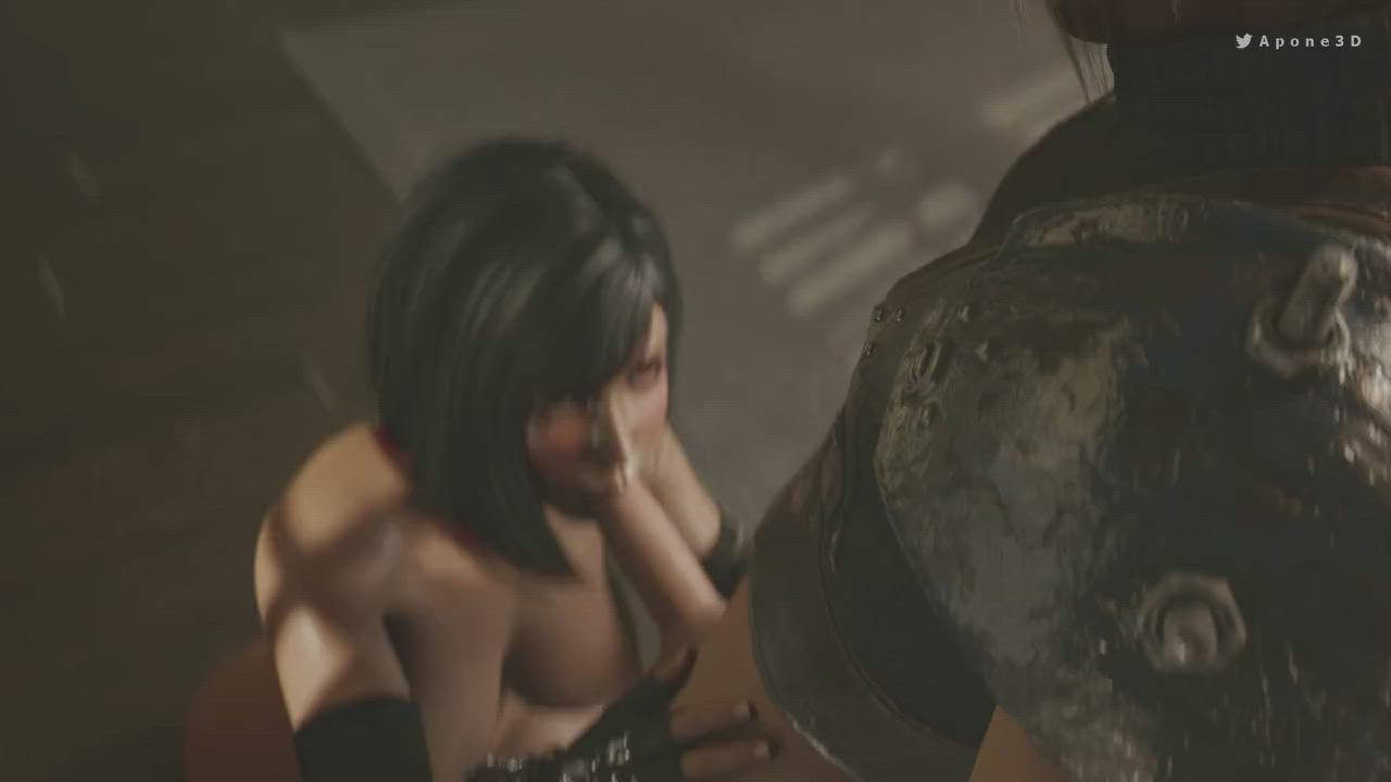 Tifa Lockhart sucking Cloud (Apone3D) [Final Fantasy 7]