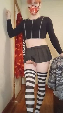 femboy knee high socks penis solo thighs femboys gif