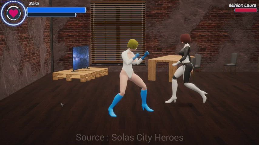 Blonde Futanari Superheroine gif