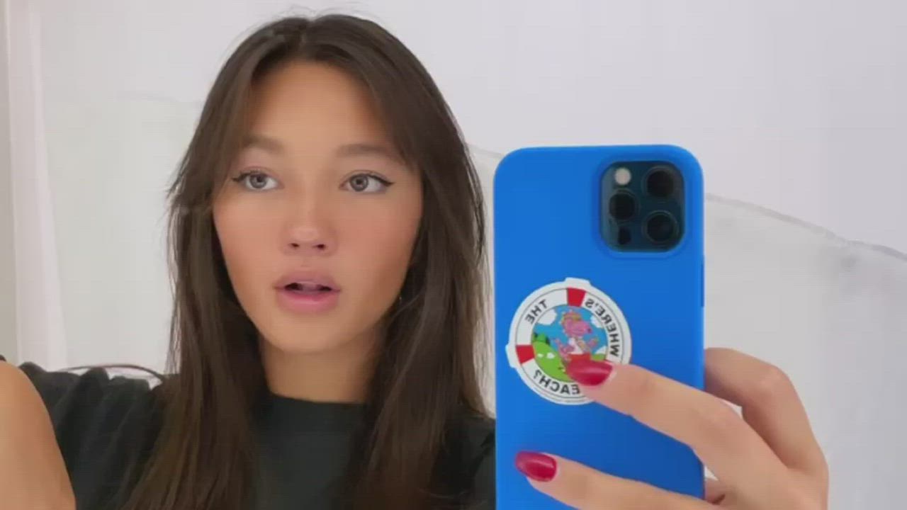 Asian Brunette Selfie gif