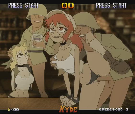 Animation Army Bar Blowjob Exhibitionism Exhibitionist Face Fuck Glasses Groping