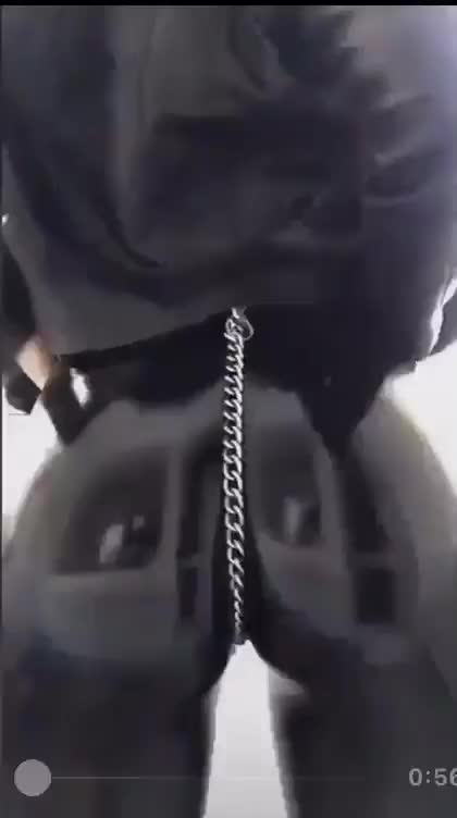 Gothy Leather Latex Booty w/ chain