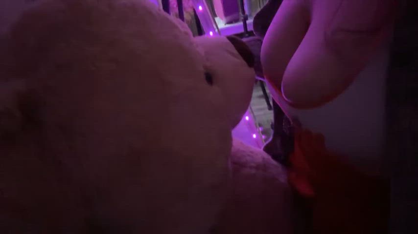 Riding my dildo with my teddy <3