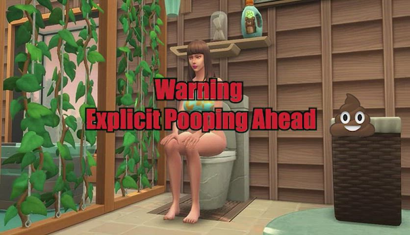 ass fart female toilet gif