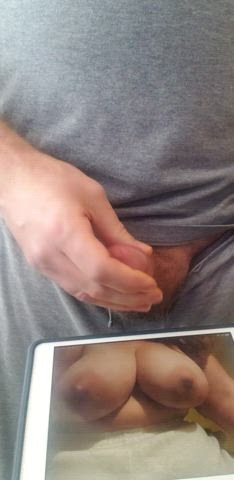 cum on tits cumshot male masturbation tribute gif