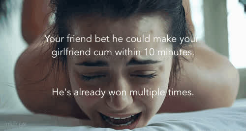 caption cheating cuckold friends girlfriend orgasm watching gif