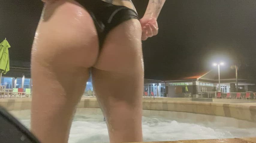 Showing off in the hot tub