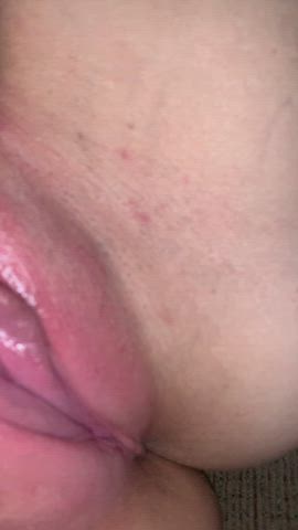 close up pink pussy real couple wet pussy wife gif
