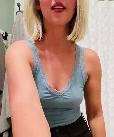 Braless MILF Pokies gif