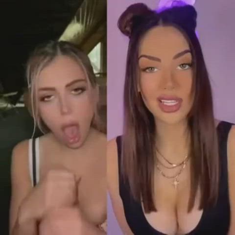 babe blowjob dancing handjob loop pmv split screen porn tiktok gif