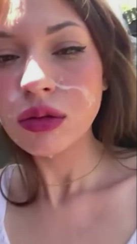 18 years old amateur blonde blowjob brunette cum cute teen gif
