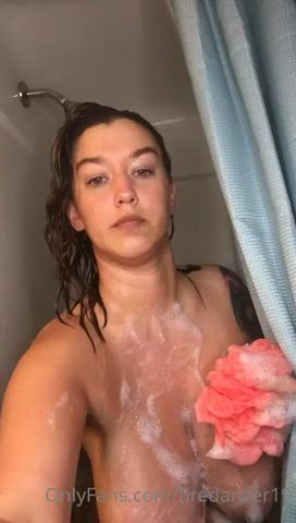 Busty Huge Tits Natural Tits Shower gif