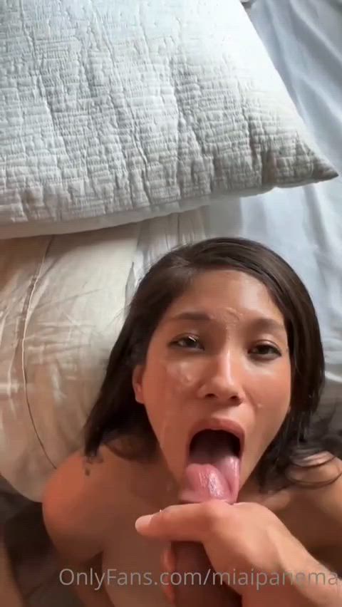 cumshot cum facial kawaii girl gif