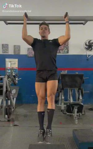 Gay Gym Jock Shorts Tease Teasing TikTok Workout gif