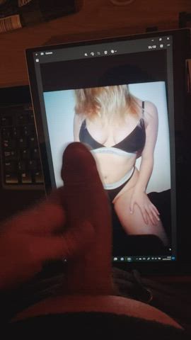blonde cock masturbating tits tribute gif