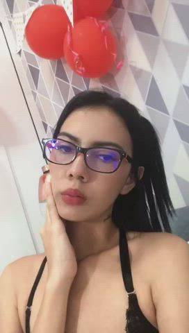 Glasses Latina Lingerie Lips Small Tits Tattoo gif