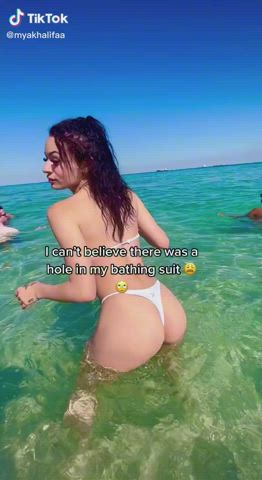Ass Beach Bikini Shaking Thong TikTok gif