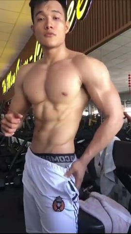 Gym Fit boy Posing Erect