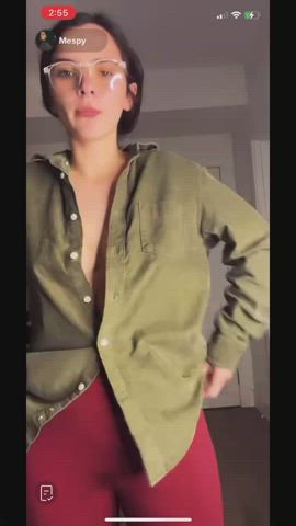 accidental big tits nipple nipslip tiktok tits gif