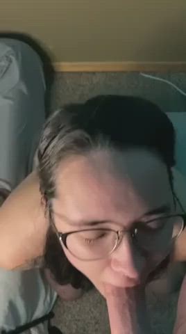 Amateur Cumshot Facial Glasses gif