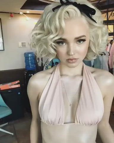 blonde cleavage dovefucking gif