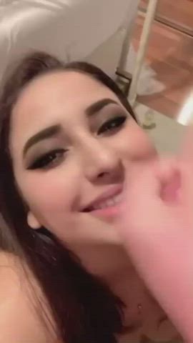 big dick big tits couple cum cum in mouth cumshot girlfriend masturbating gif