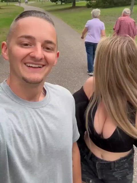 big tits blonde boobs exposed natural tits public tits gif