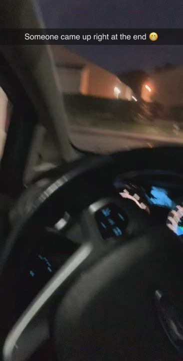 Hot teen cumming in a parking lot on snap