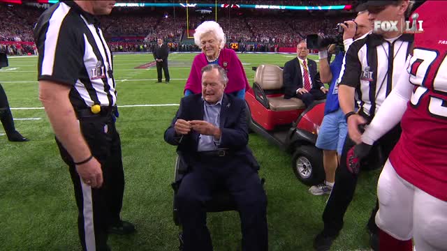 George Bush Coin Toss at Super Bowl LI