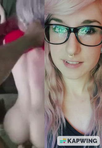 BabeCock Couple Doggystyle Emo Fetish Gamer Girl Glasses gif