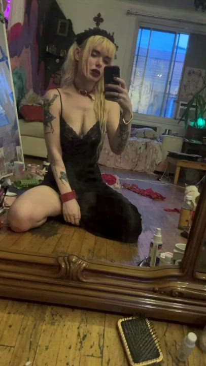 Blonde Dress Goth Pale Tattoo gif