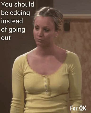 celebrity edging kaley cuoco gif