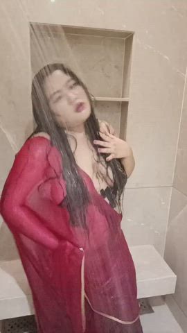 clothed shower wet gif