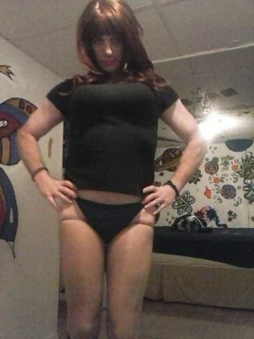 crossdressing sissy solo gif