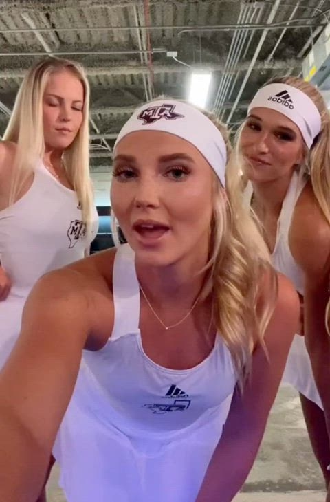 american blonde clothed sport gif