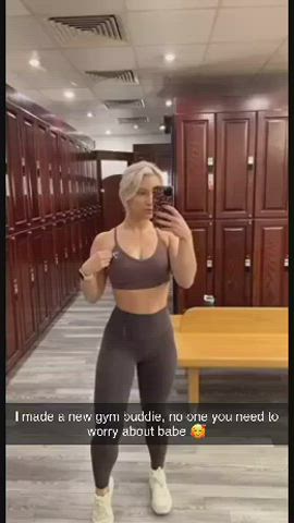 blonde caption cheating cuckold flashing gym selfie teen voyeur gif