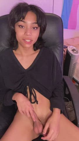 Asian Girl Dick Masturbating T-Girl Trans Trans Woman gif