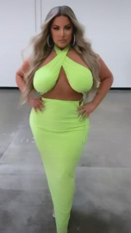 busty cleavage dress gif