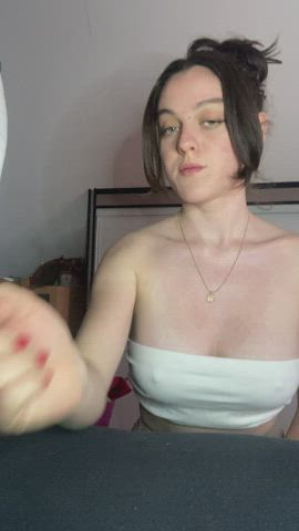 Doing my best to convince you to cum on my boobs, is it working?