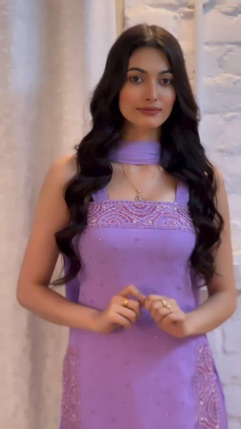 A doll in a sexy Lavender salwar