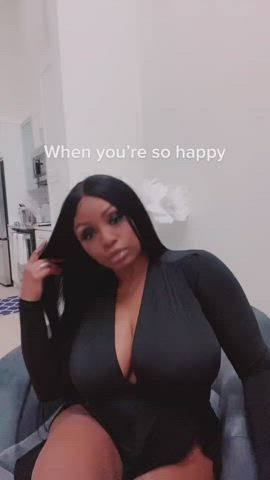 Big Tits Cleavage Ebony Jada Fire gif