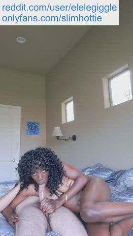 Big Dick Blowjob Ebony gif