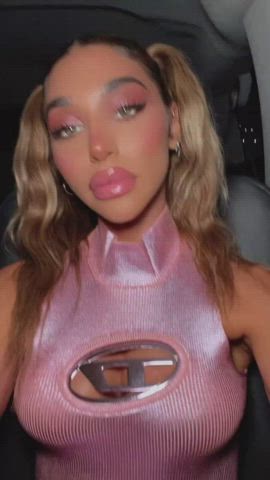 big tits boobs goddess lips lipstick tiktok tits gif