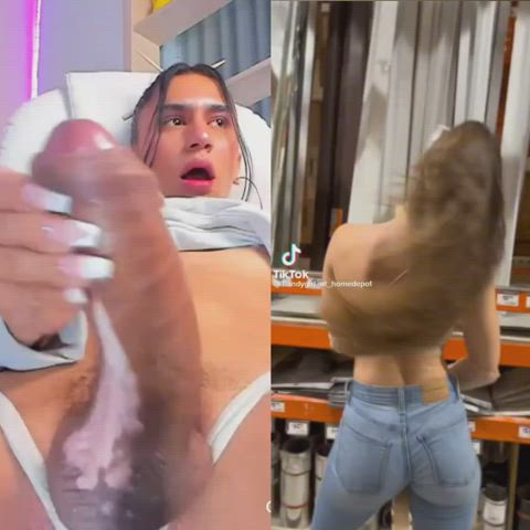 ass babecock cum cumshot jeans pawg tiktok trans twerking gif